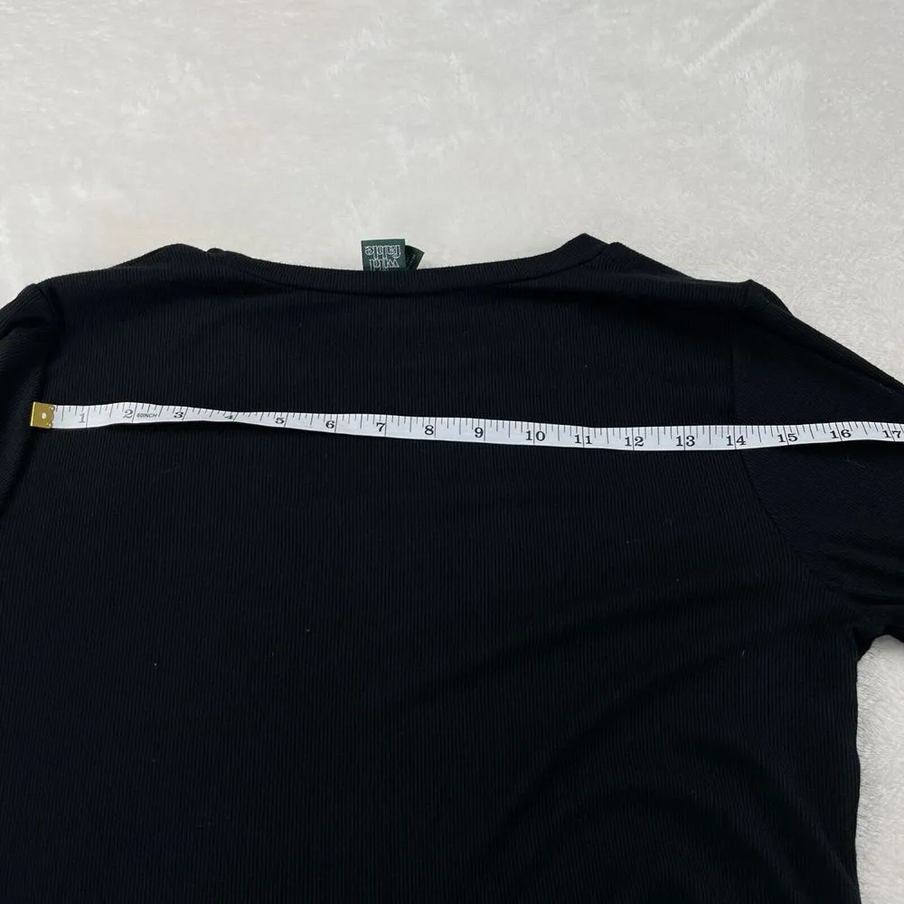 Wild Fable Crop Top T Shirt Womens XL Black Heart Fitted Stretch Casual Y2K Cute - Image 10