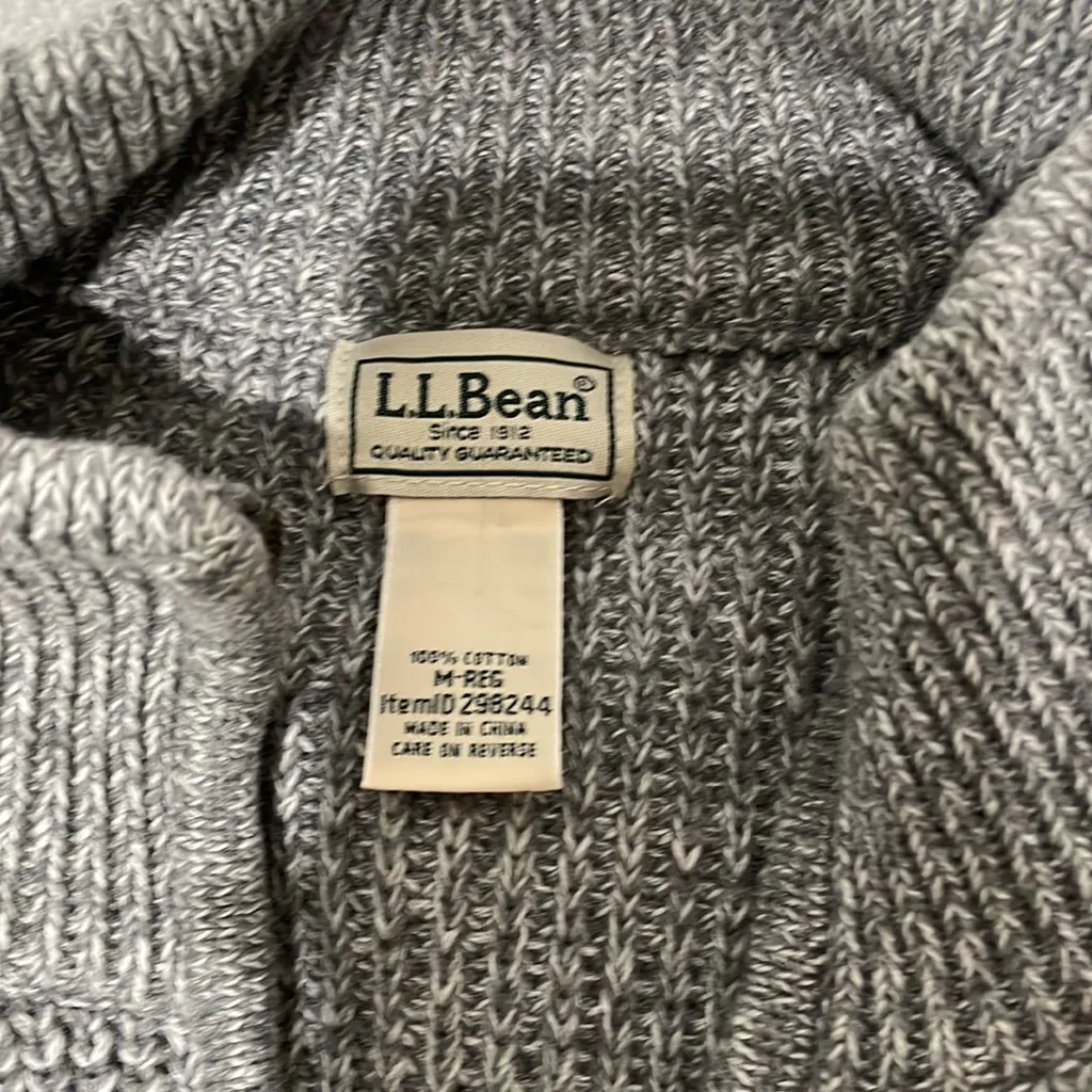 L.L. Bean Zip Up Gray Size M - Image 2