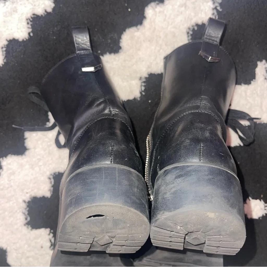 Zara Black Combat & Moto Boots - Image 4