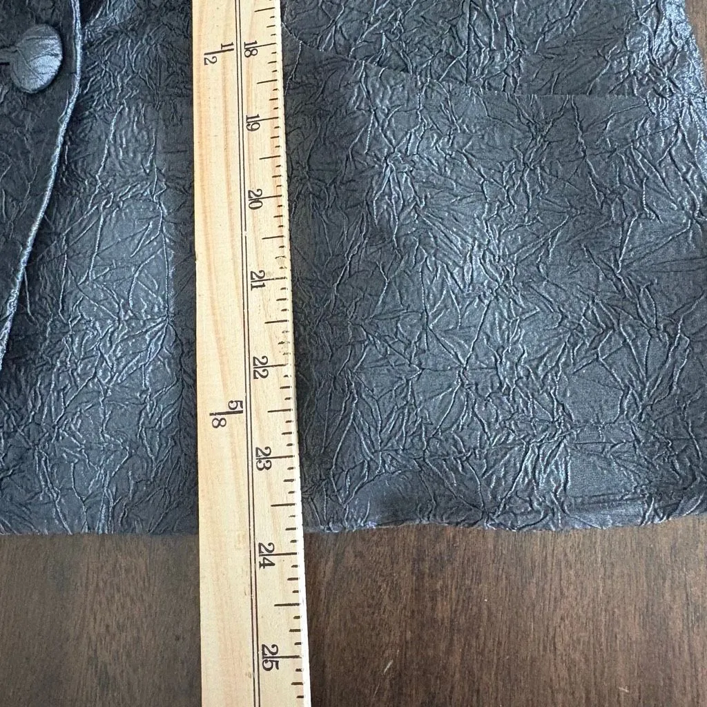 Vtg Cache Alberto Makali Suit Blazer and Skirt Set Foil Texture Gray size 6 - Image 9