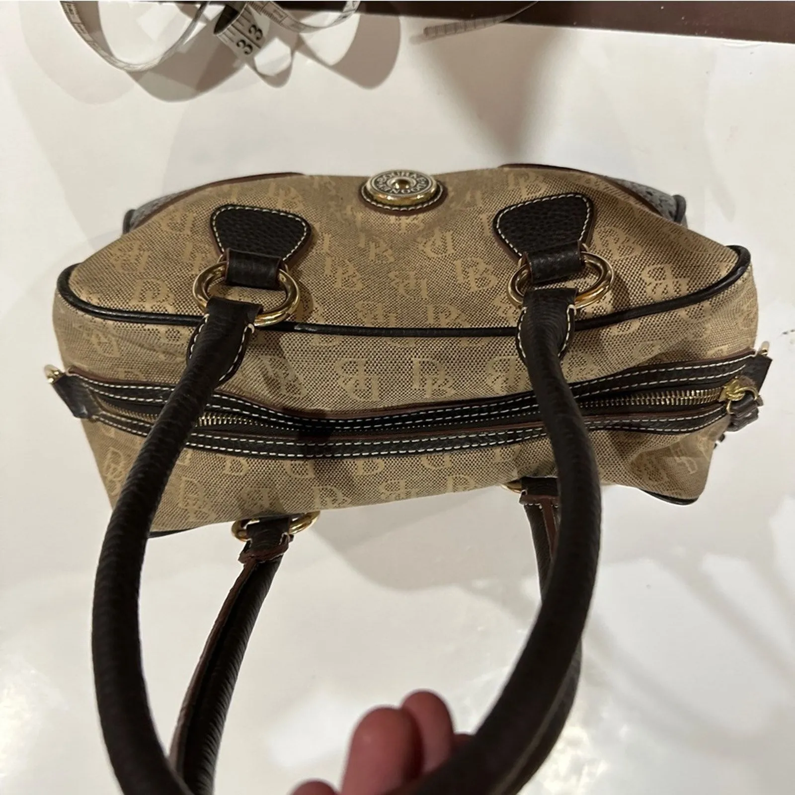 Vintage Dooney &‎ Bourke Canvas Leather Satchel Shoulder Bag - Image 2