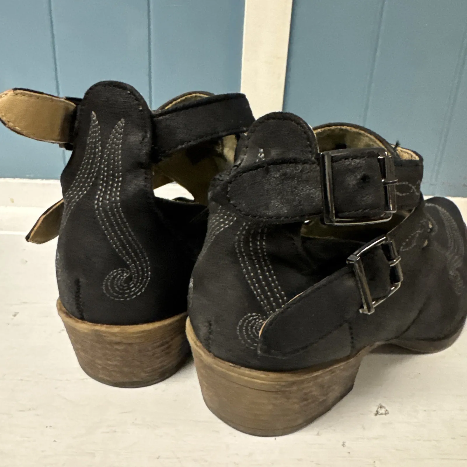 WOMENS ALL OVER VINTAGE Style BLACK SHORTY BOOT ‎ Western Style Booties Size 10 - Image 6