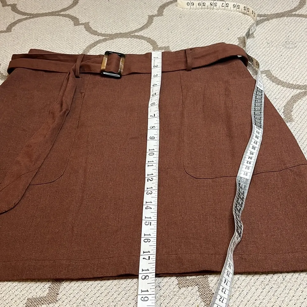 JNY Jones New York linen blend belted front pockets mini skirt - Image 6