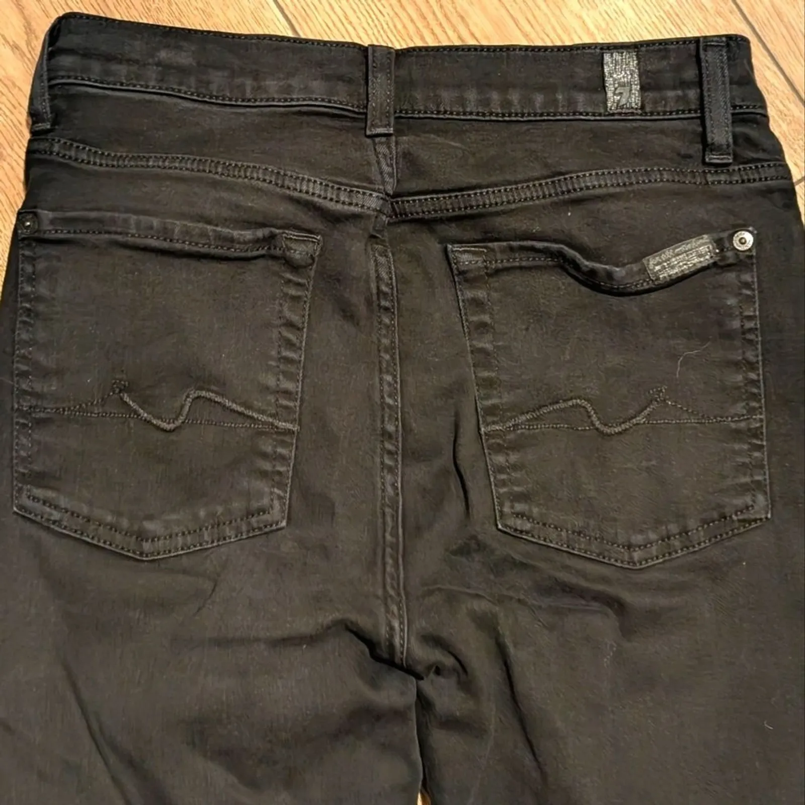 7 For All Mankind Jeans Black Ankle Gwenivere‎ Denim Skinny Leg Pants Stretchy - Image 4