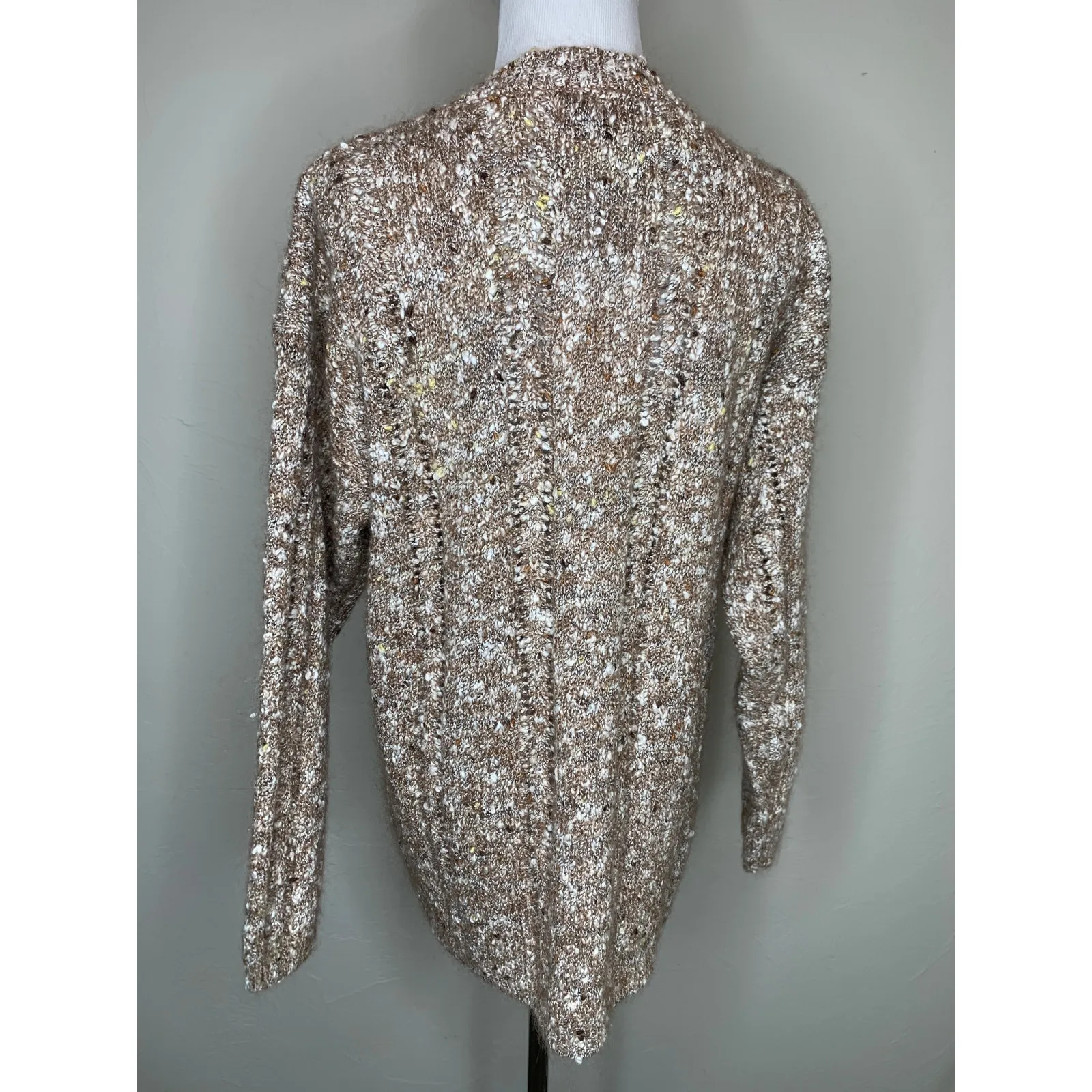 Forenza Brown Tan Marled Crew Neck Sweater Sz Medium - Image 2