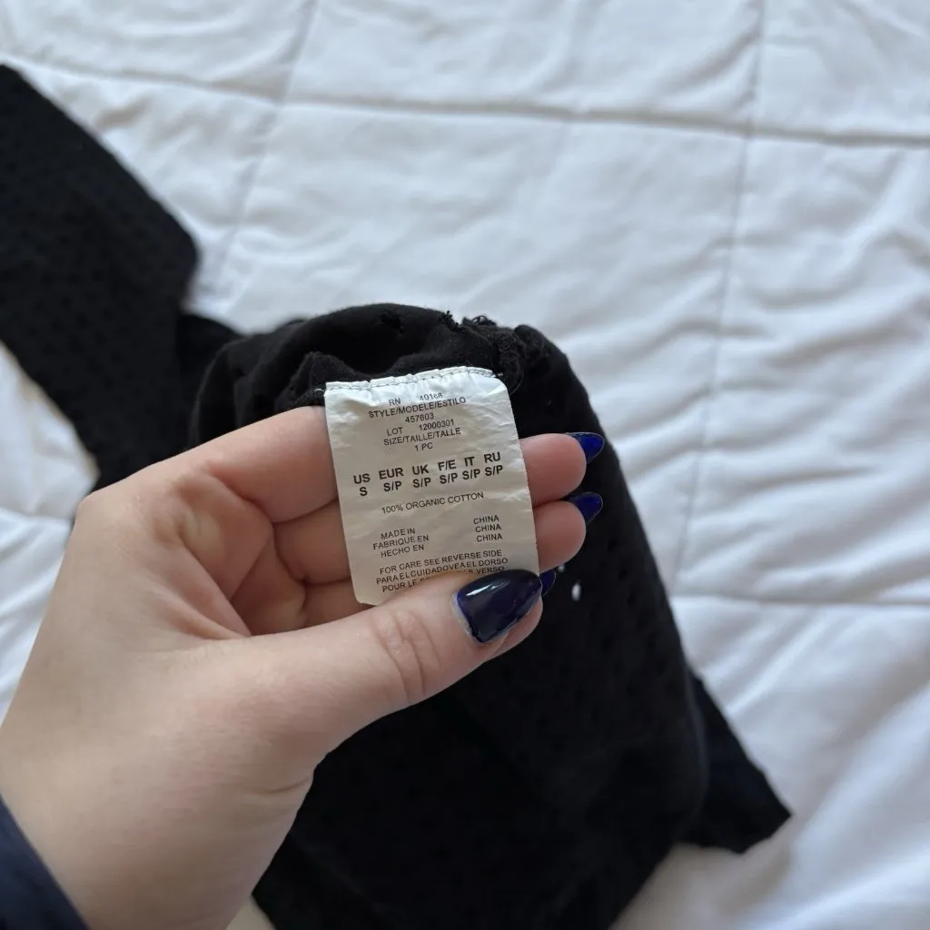 Eco Swim Beach Cover Up Dress Womens Size Small Black Grunge Gothic Summer - Image 8