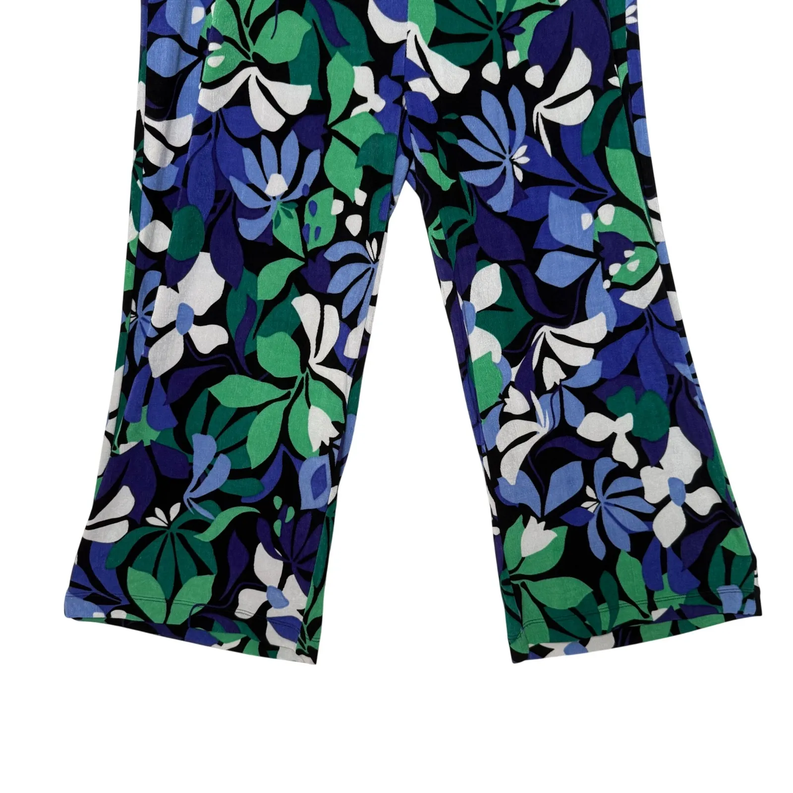 Chicos Wide Leg Crop Pants Size XL Maximalist Slinky Pull On Stretch Statement - Image 2