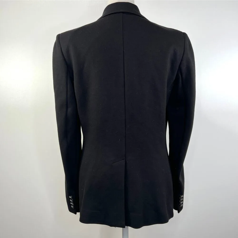 Lauren Ralph Lauren Ponte Knit Blazer Black Dark Romantic Preppy Soft Size 8 - Image 8