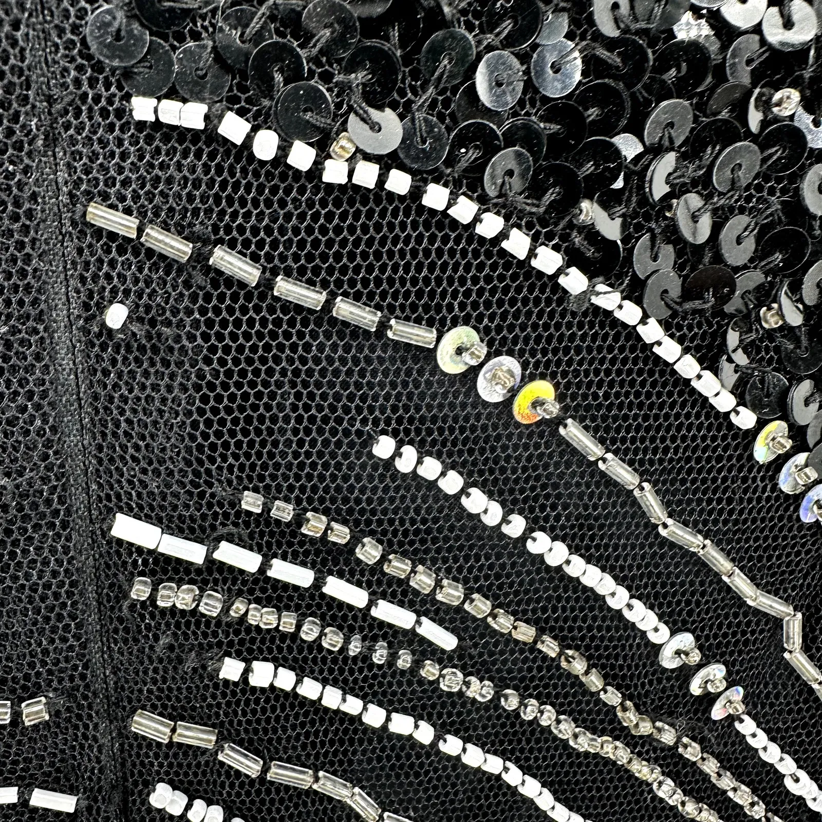 Vintage Naeem Khan Riazee Lillie Rubin Gown Maxi Dress Beaded Sequin Black 8 - Image 8