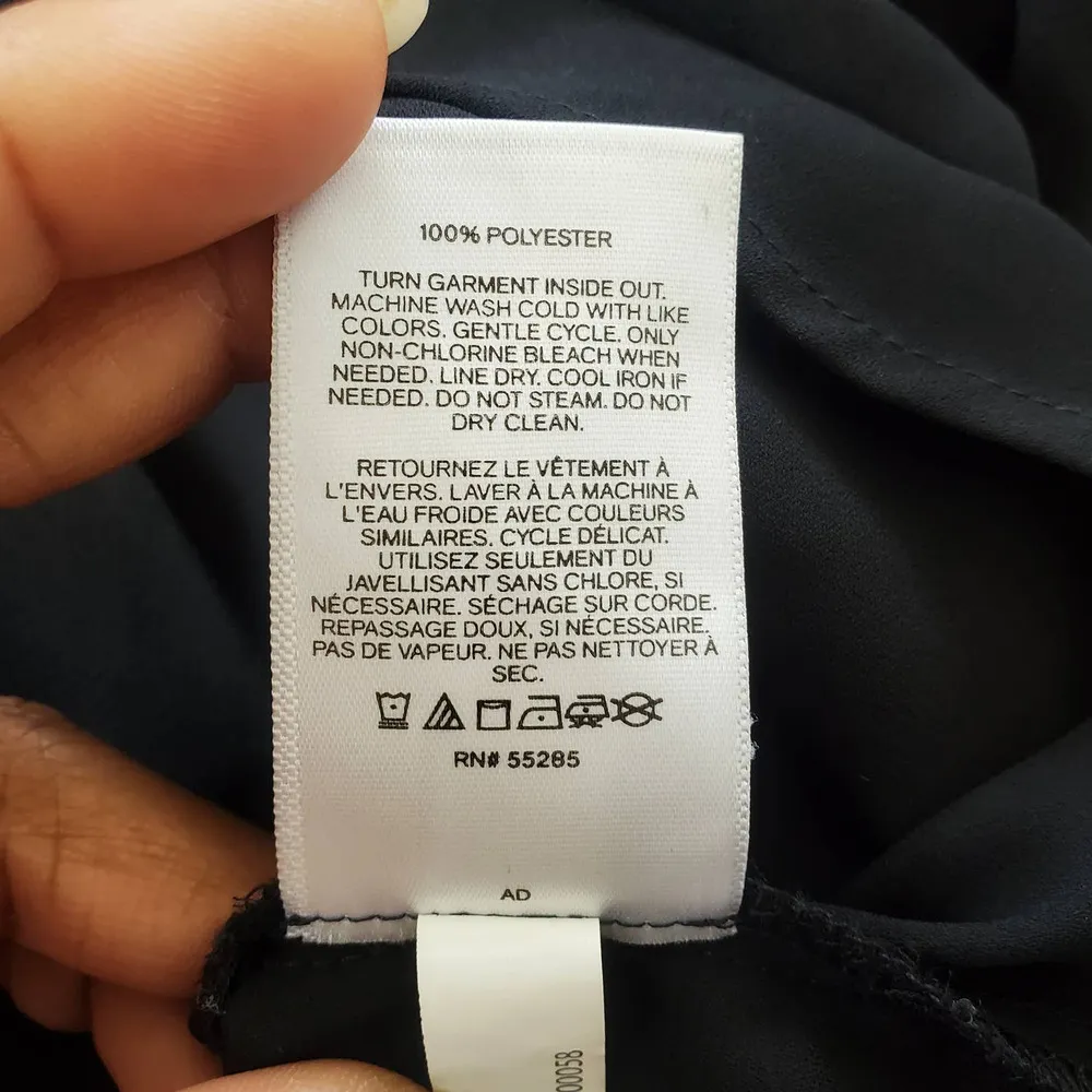 Express Women's Black Sheer Bling Collar Pullover Blouse Top Size S - Image 8