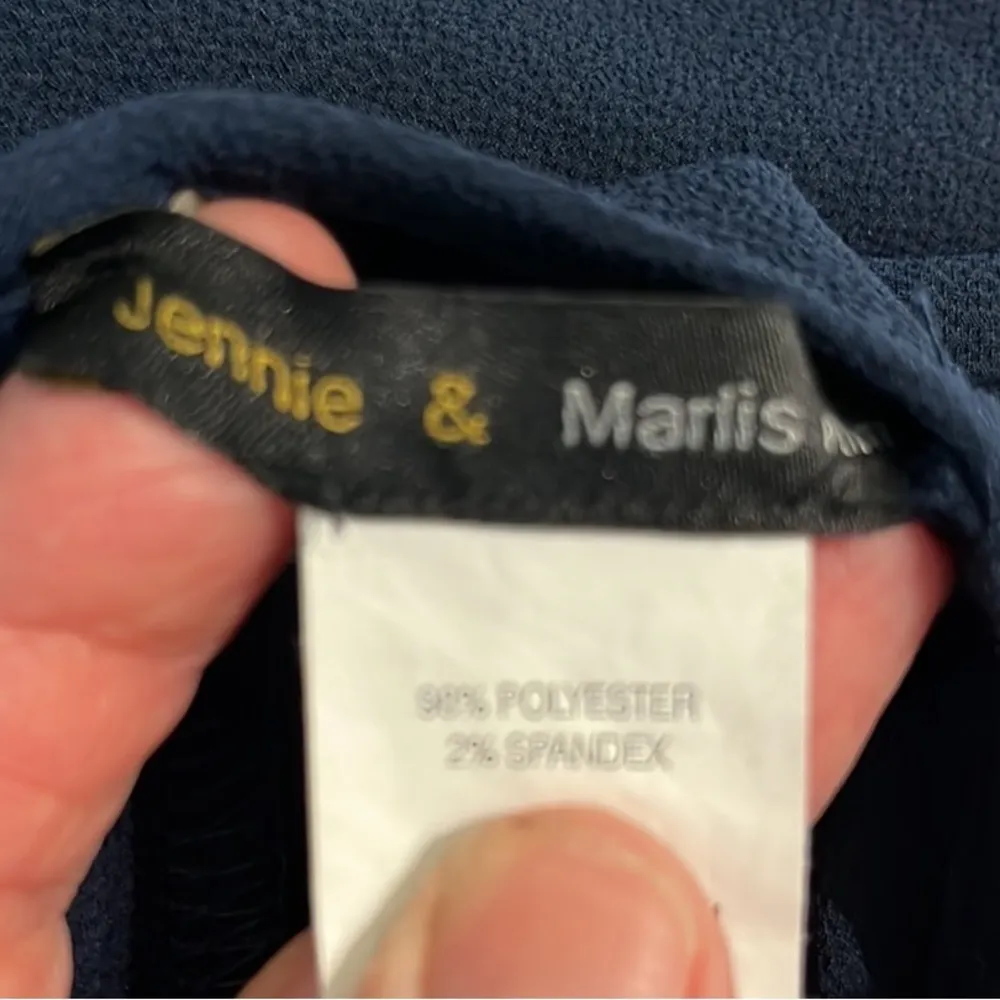 Jenni & Marlis Navy Blue Flowy Classy Top Petite Small Womens Lattice Back - Image 7