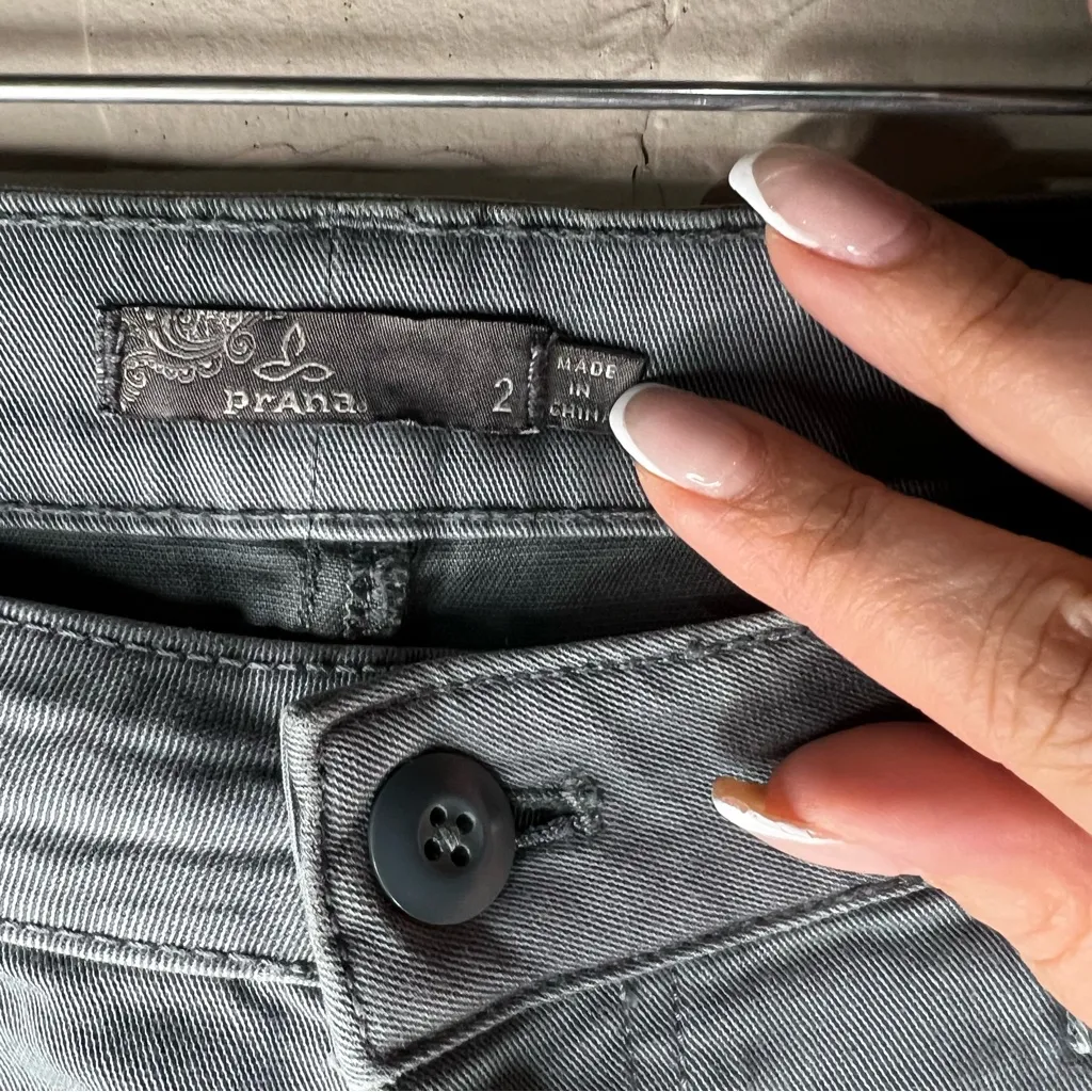 Prana Janessa Green Blue Button Fly Cropped Twill Outdoor Chino Pants - Image 7