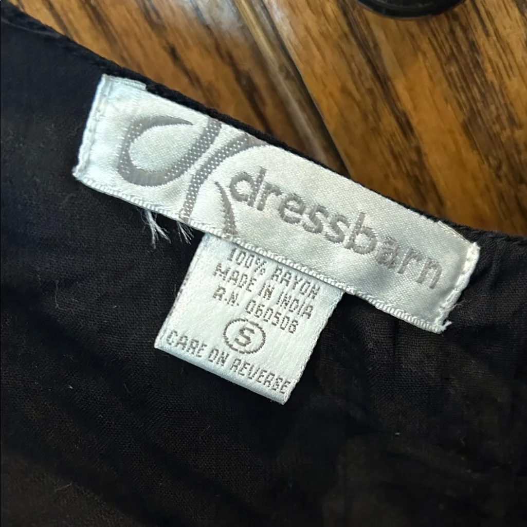 Vtg y2k 90s dainty beaded fairy Whimsigoth Black White butterfly midi Dress S‎ - Image 2