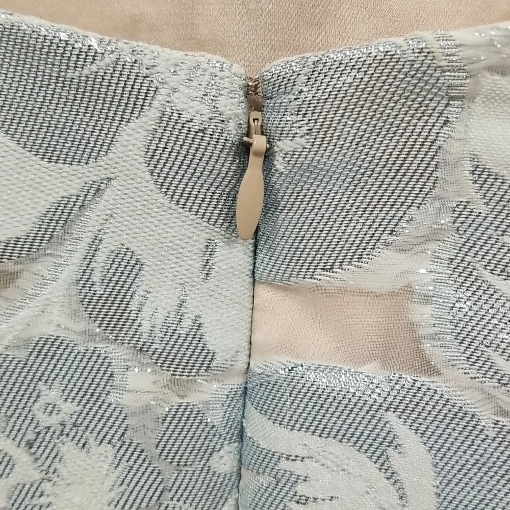 💕ST. JOHN💕 Jacquard Floral Embossed  Cap Sleeve Pleated Cocktail Dress 8 NWOT - Image 9