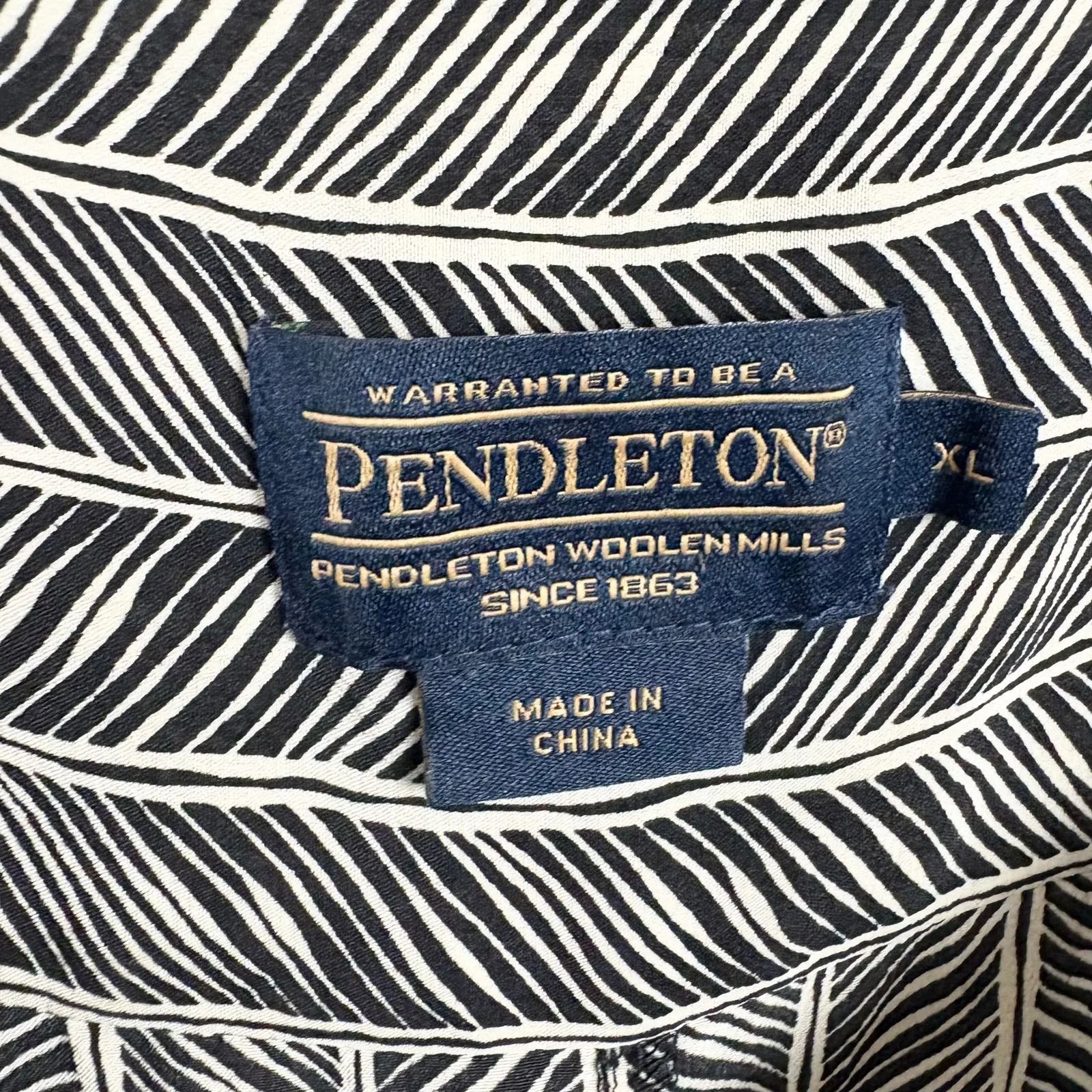 Pendleton Women Silk Shirtdress Sleeveless Black White Drawstring Waist Size XL - Image 3