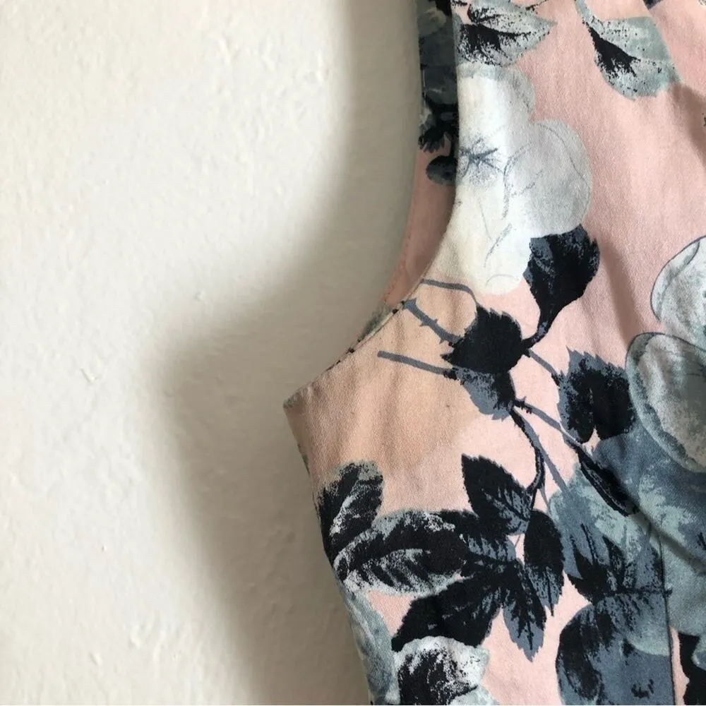 Modcloth IXIA Contrast As You Can Pink and Blue Floral Skater Pinup Tank Dress - Image 4