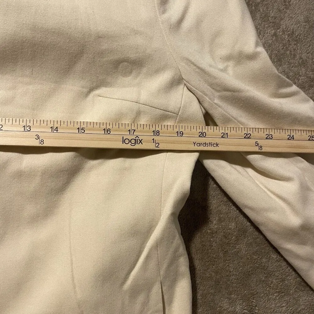 Ralph Lauren Beige Office Dress Zip Up 100% Worsted Wool Jacket Women's Size 14 - Image 9