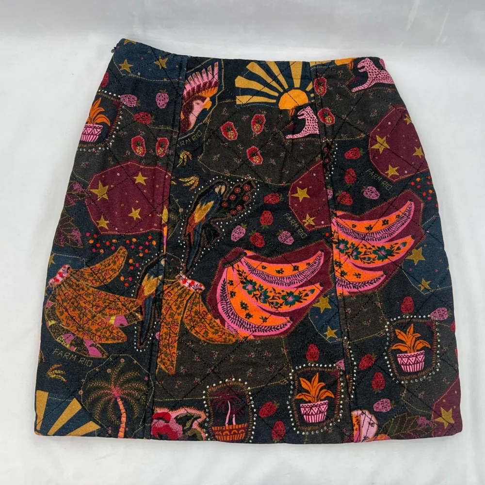 Farm Rio Printed Quilted Mini Skirt XS - Image 3
