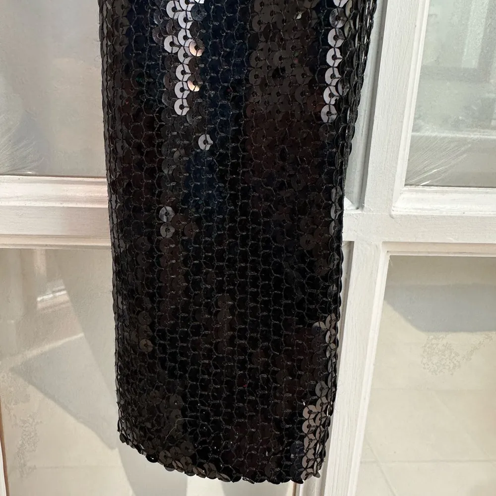 Vintage Avenue Montaigne Glamorous Black Sequin Cassis Leggings Size 4 Small S - Image 7