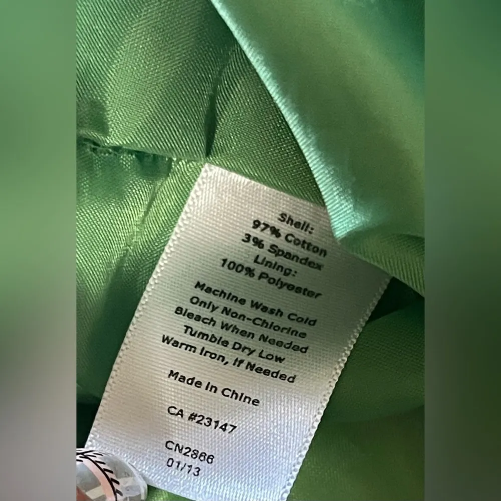 Talbots Women’s Green & White patterned Lined Skirt Heavyweight Cotton Size 14 - Image 7