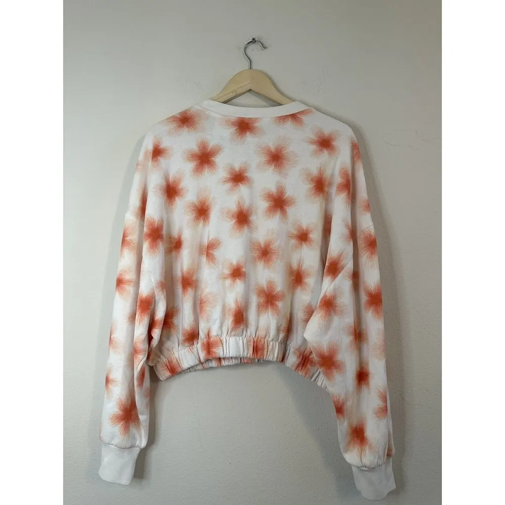 Levi's Women’s Pullover Crew Neck Sweatshirt Sporty Streetwear White Orange XL - Image 3