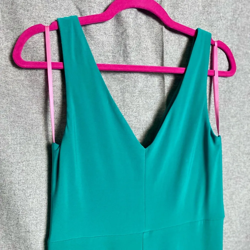 Isaac Mizrahi Full Length Sleeveless Emerald Teal gown Size 10 - Image 5