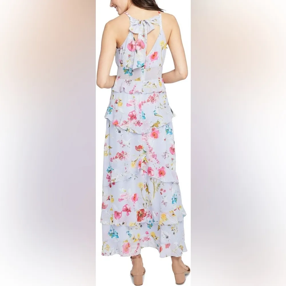 Rachel Roy purple lilac floral boho ruffle maxi dress Size 0 - Image 3