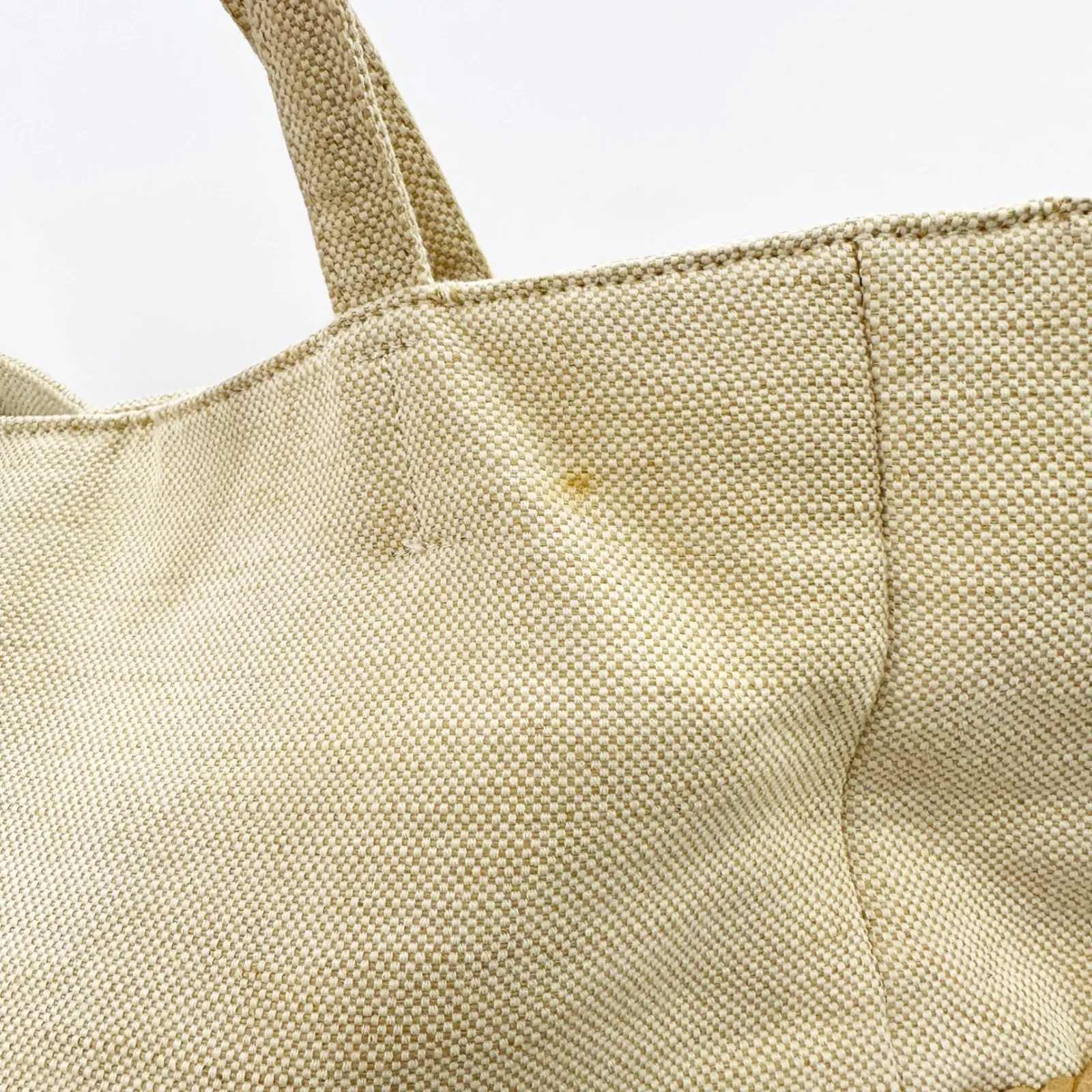 Big Buddha Beige Canvas Faux Leather Tote Bag with Tassel - Image 5