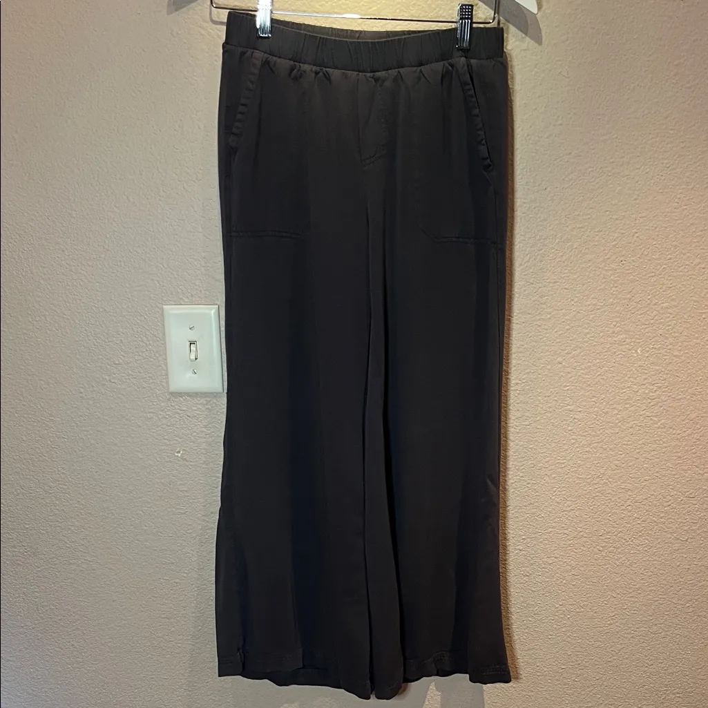 Splendid Women’s Gray Viscose Wide Leg Cropped Pull On Pants Size XS - Image 2