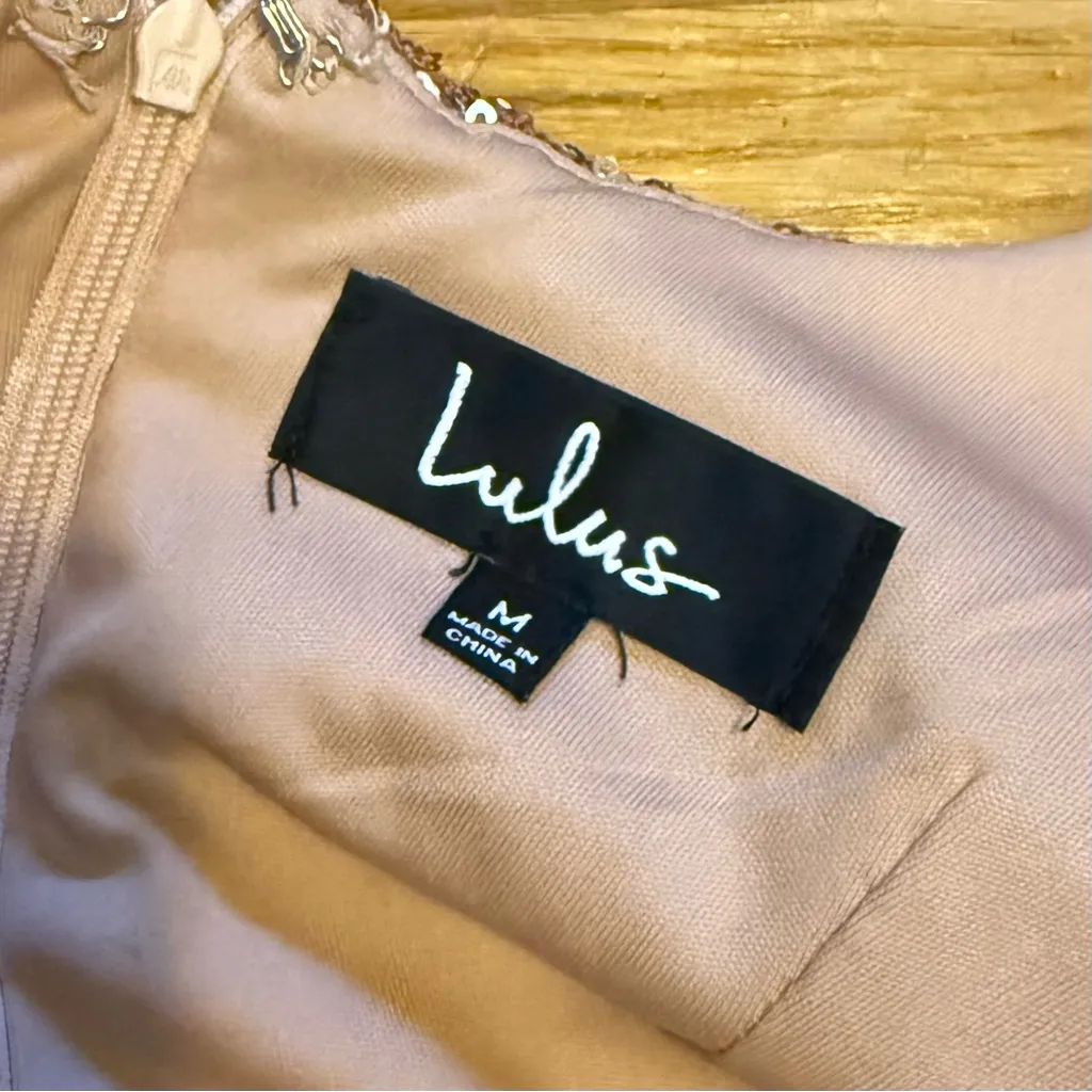 Lulus Women’s Medium Gold Sequin 3/4 Sleeve Bodycon Mini Dress Cocktail Party - Image 10