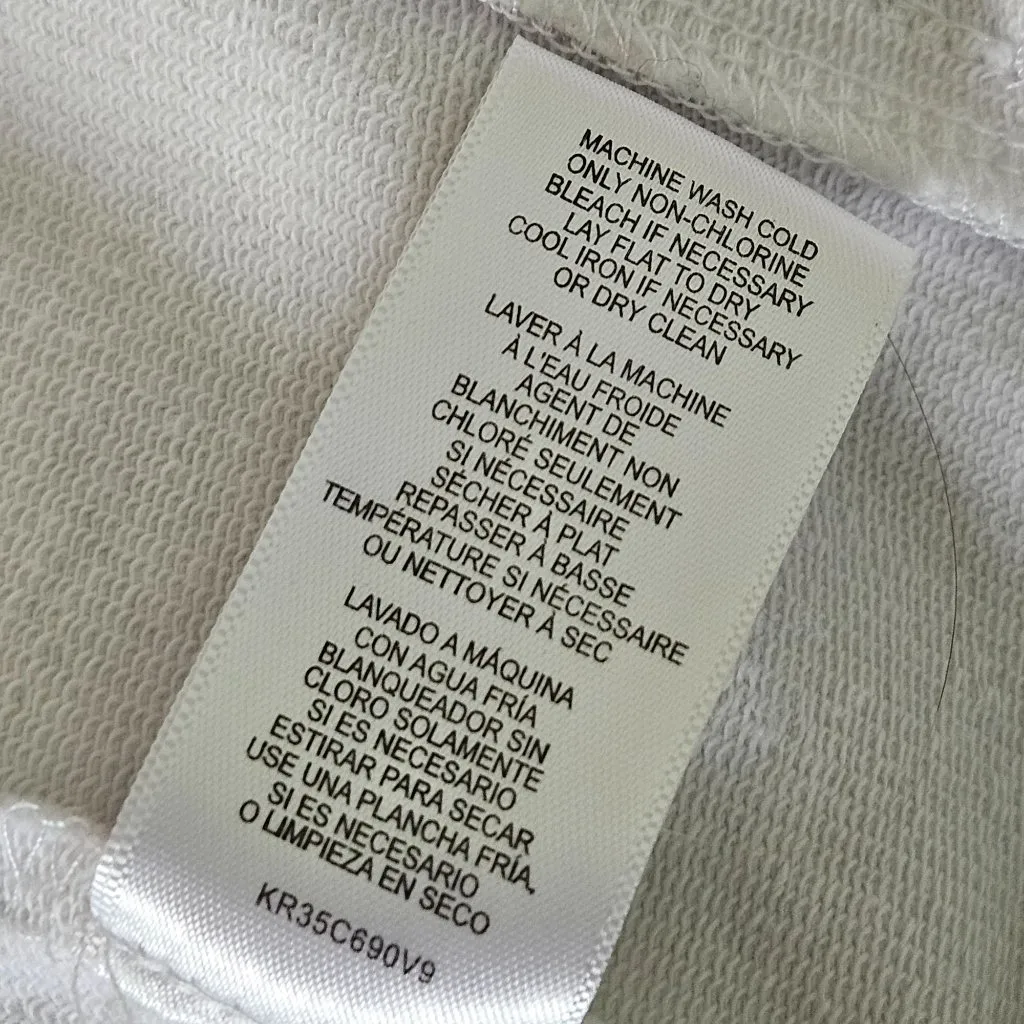 Michael Kors Womens White Full Zip Hoodie Jacket Size Small Cotton Stretch Logo - Image 7