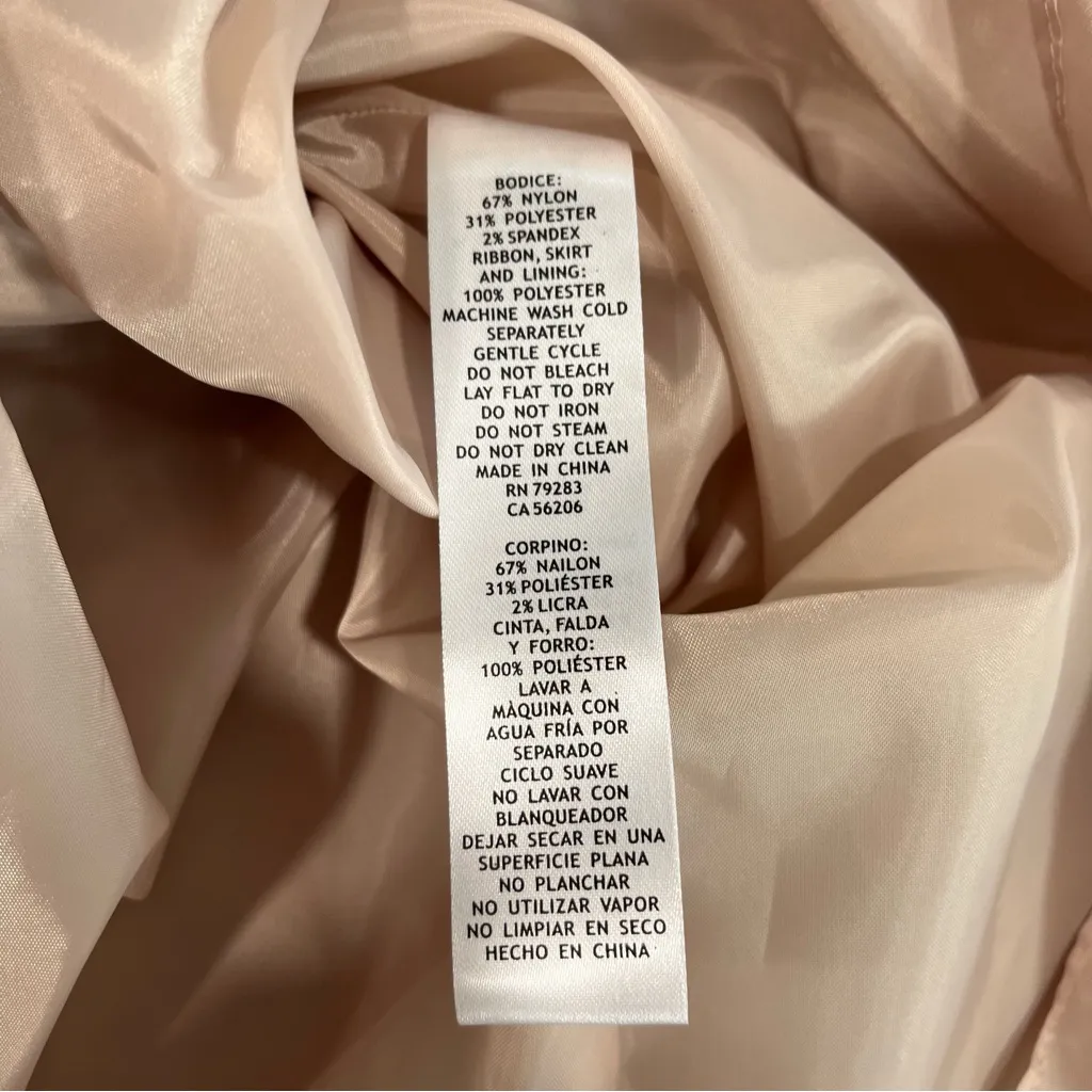 Alex Evenings Champagne‎ Glitter Lace Striped Organza Midi Party Dress Size 6 - Image 14