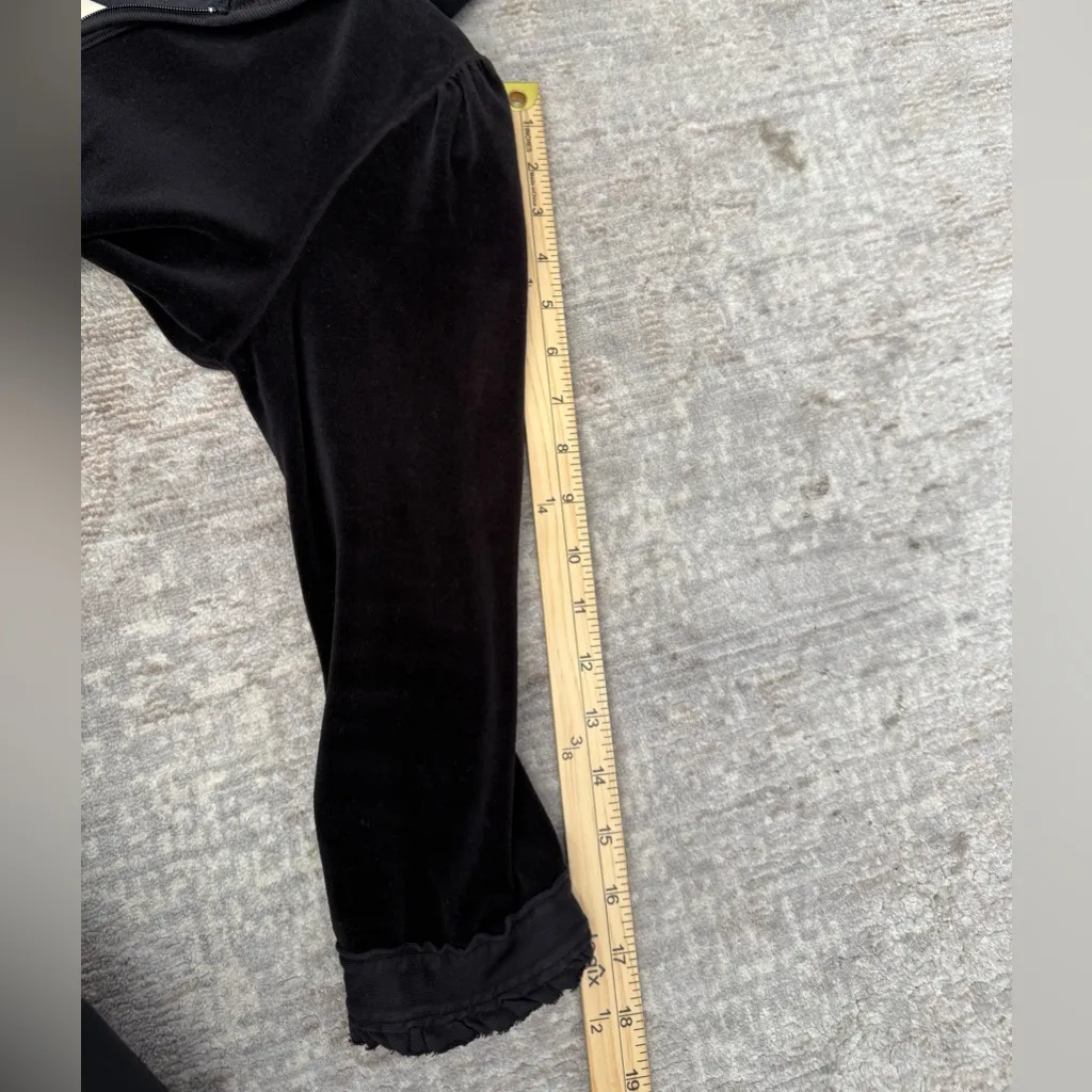 Juicy Couture Vintage Velour Black Velvet Lace Trim Tracksuit Jacket - Image 10