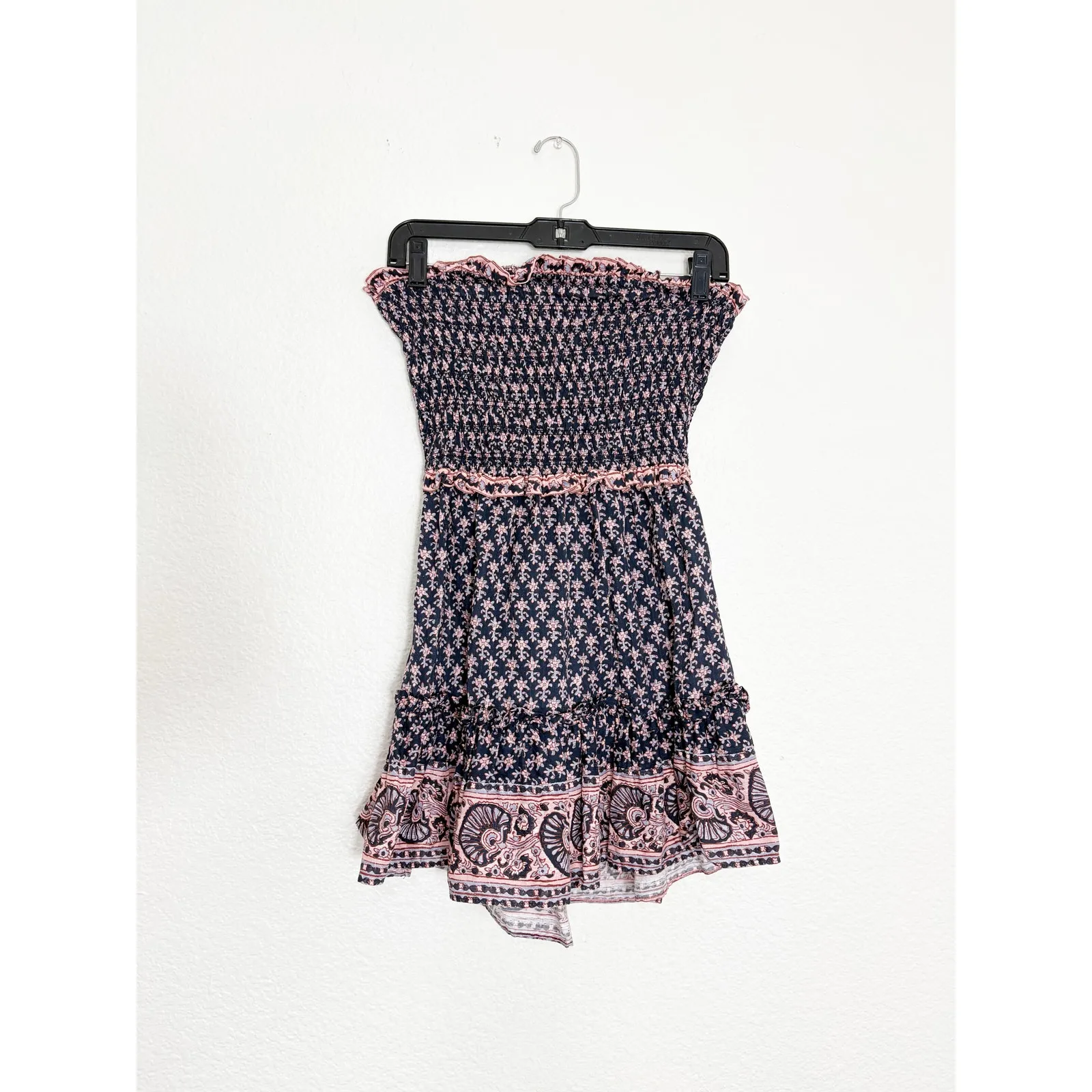 Sea New York Jasper Border Multicolor Mini Dress Size XS Cotton Boho Cut Out Blue - Image 4