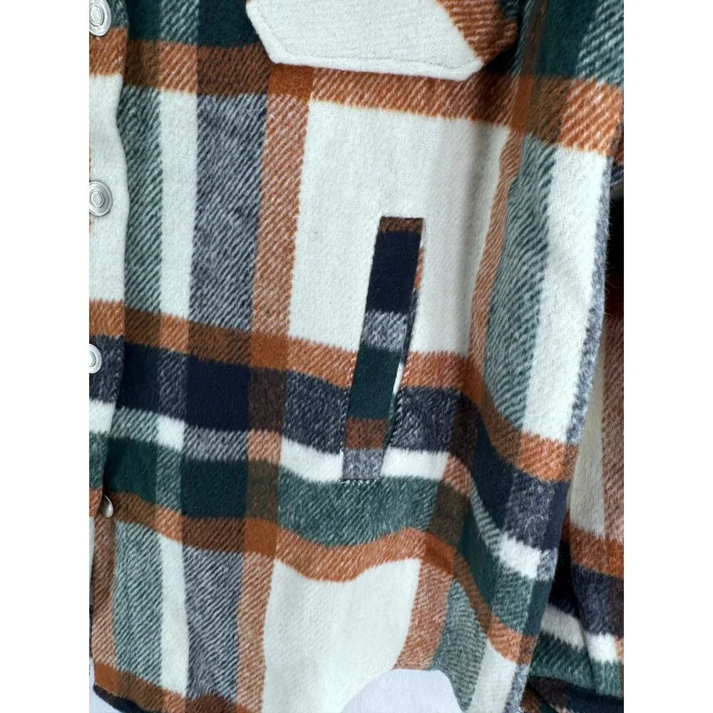 Plaid women’s Flannel Shacket long sleeve jacket size M - Image 3