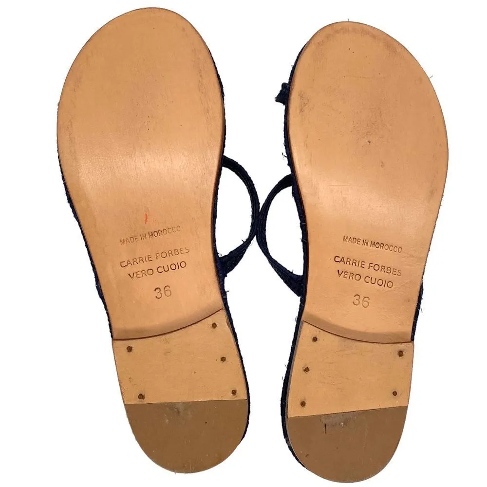 Carrie Forbes Iris Woven Raffia Slide Sandals Size 5 - Image 9