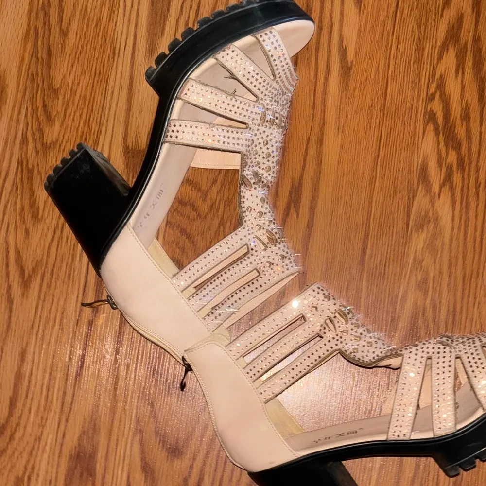 Women's Platform Wedge Chuncky heel Gladiator Sandals Adjustable Back Zipper 8.5 Black - Image 2