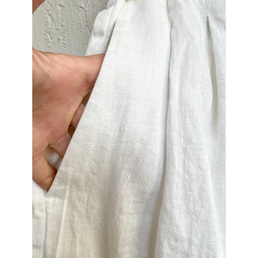 NWT BCBGMAXAZRIA Linen cotton Pleated Paper bag Shorts White Women's Size XS - Image 5