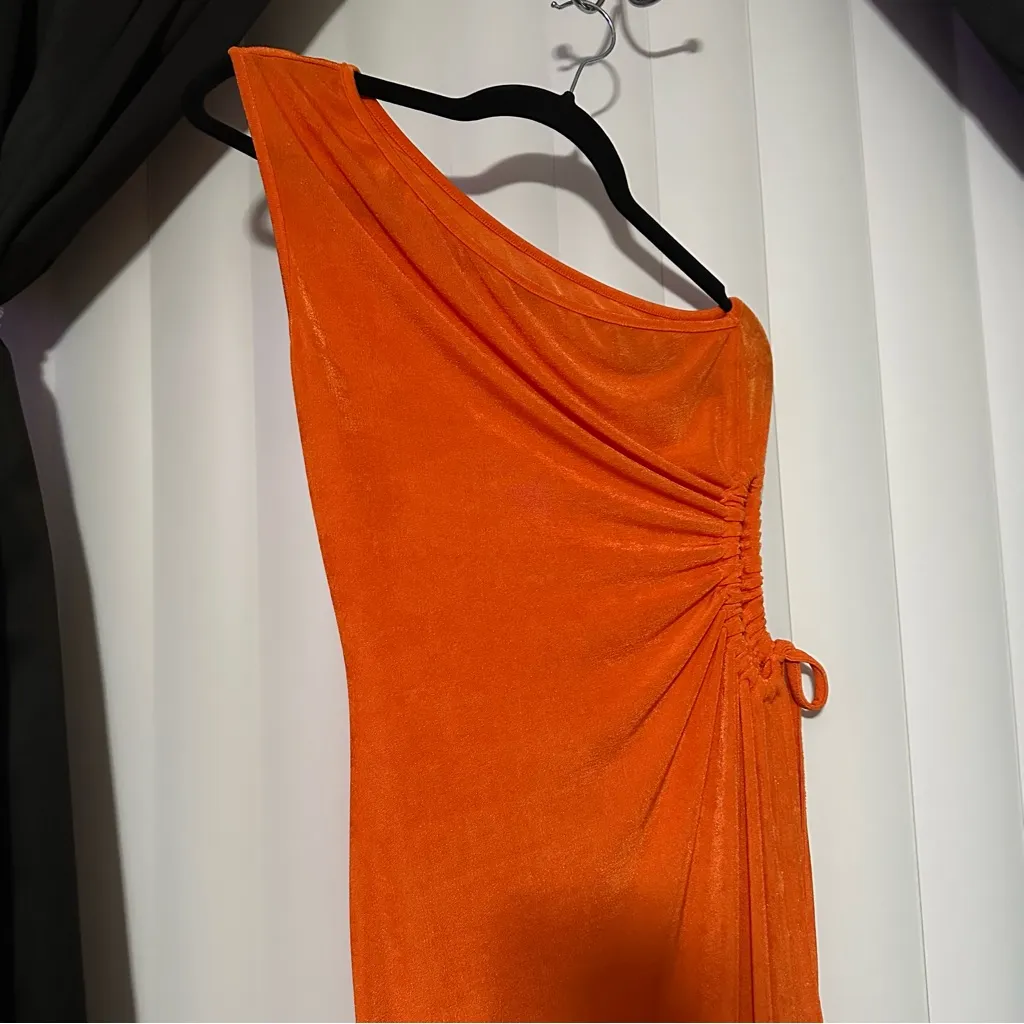 SHEIN Vibrant Orange One-Shoulder Dress - Image 2