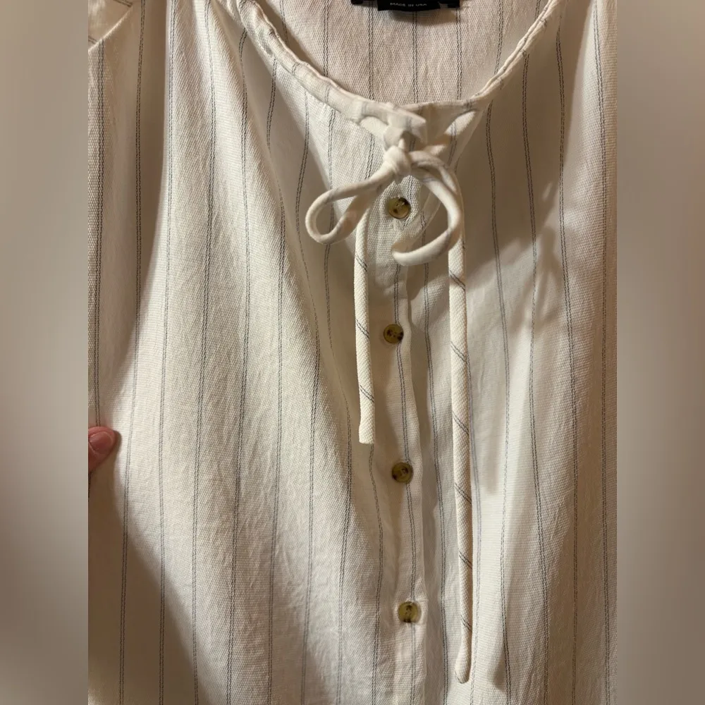 Hatch Maternity Jenna White Striped Midi Dress - Image 5