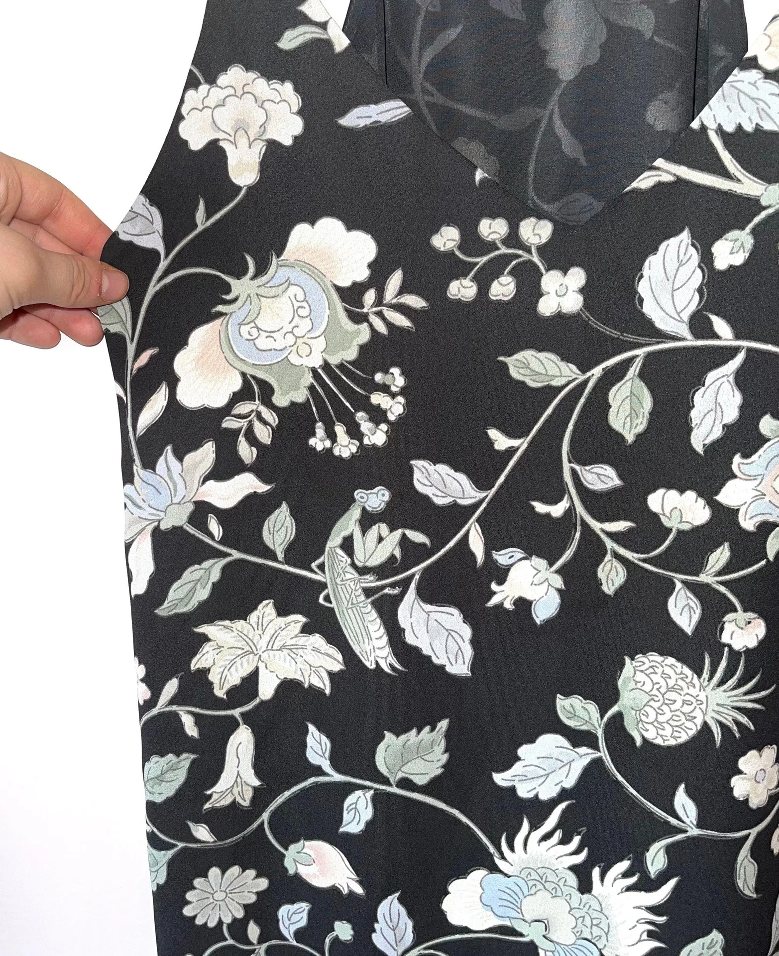 Gray Floral Racer Back Tank Top Sz XSP - Image 5