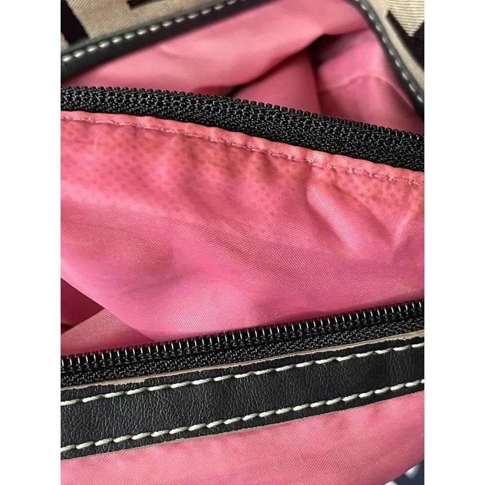 Vintage 90's Tommy Hilfiger Logo Gray Black Tote Shoulder Bag Purse - Image 9