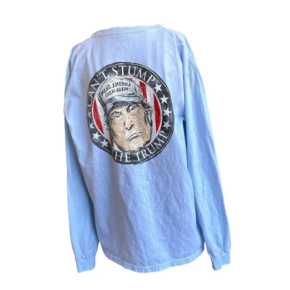 Can't Stump Trump Long Sleeve T Shirt Large Comfort Colors Blue Inaugura… - Image 7