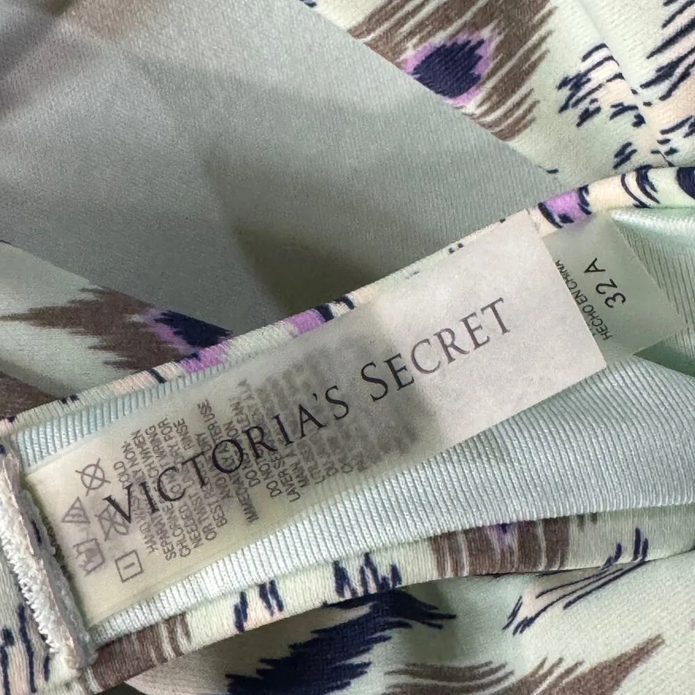 Victoria’s Secret SZ 32A Bikini Swim Top Ikat Molded Padded Cup Tie Halter Multi - Image 6