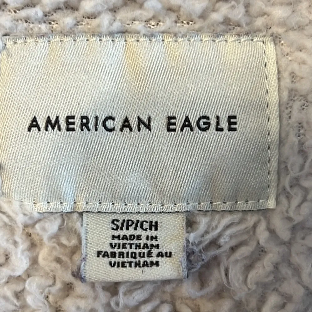 AMERICAN EAGLE Cropped Sherpa 1/4 Zip Pullover Hoodie Jacket Size Small - Image 5