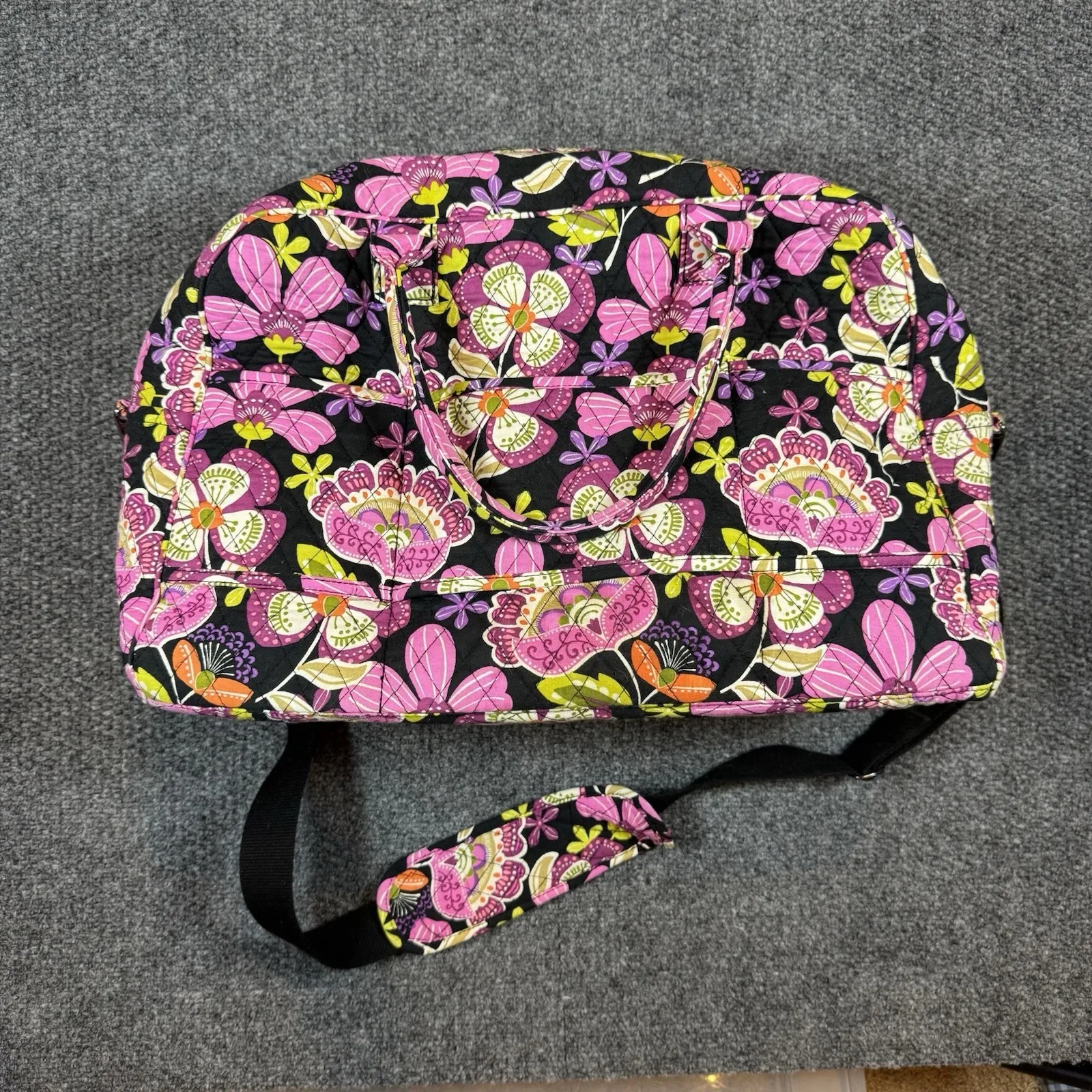 Vera Bradley Weekender Travel Bag Pirouette Pattern Pink Floral - Image 3