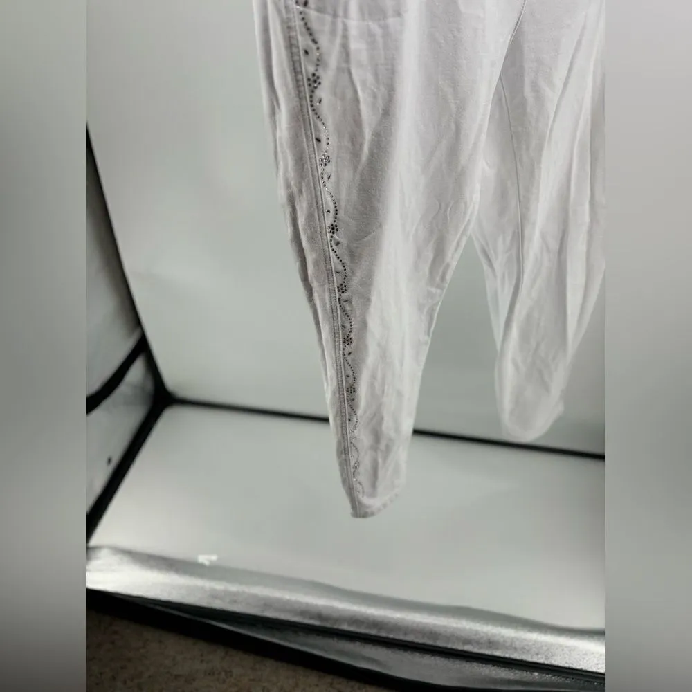 Quacker Factory white embellished dream jeans size 2X 96% cotton - Image 6