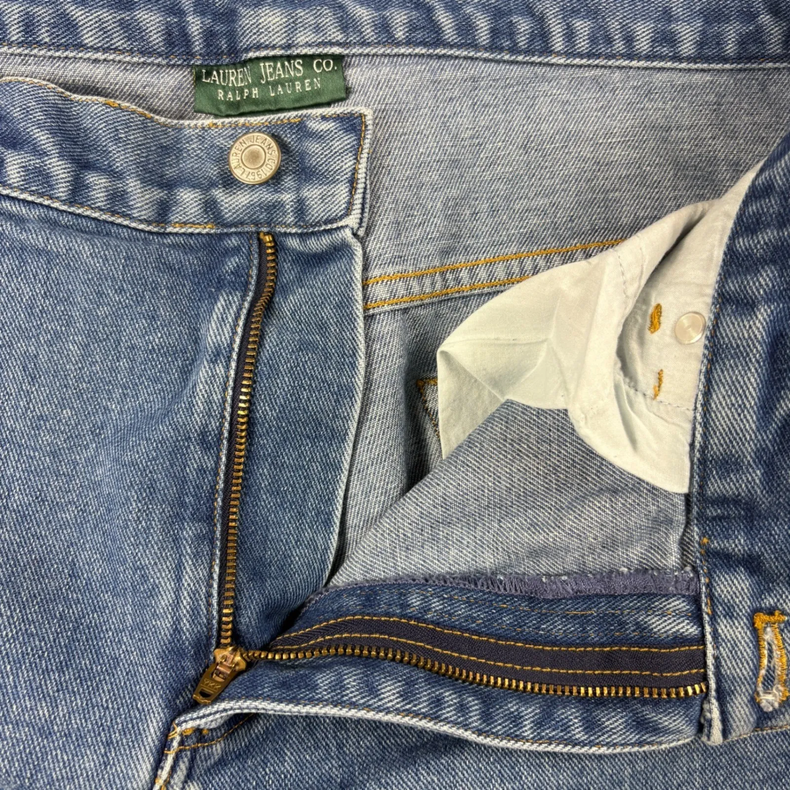 Vintage Lauren Jeans Co. Straight Leg Mom Jeans Light Wash Denim Plus Size 16W - Image 8