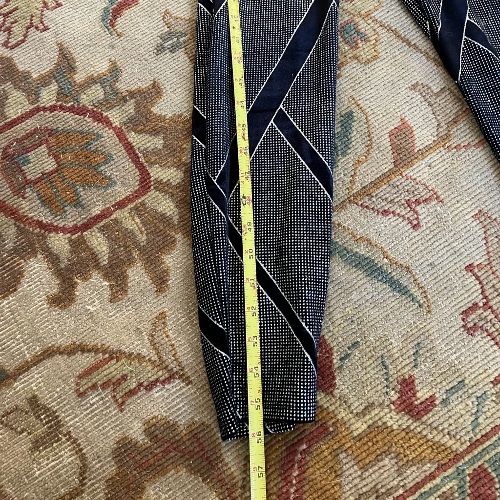 Geometric Patterned Jumpsuit in Blue and Silver - Image 2