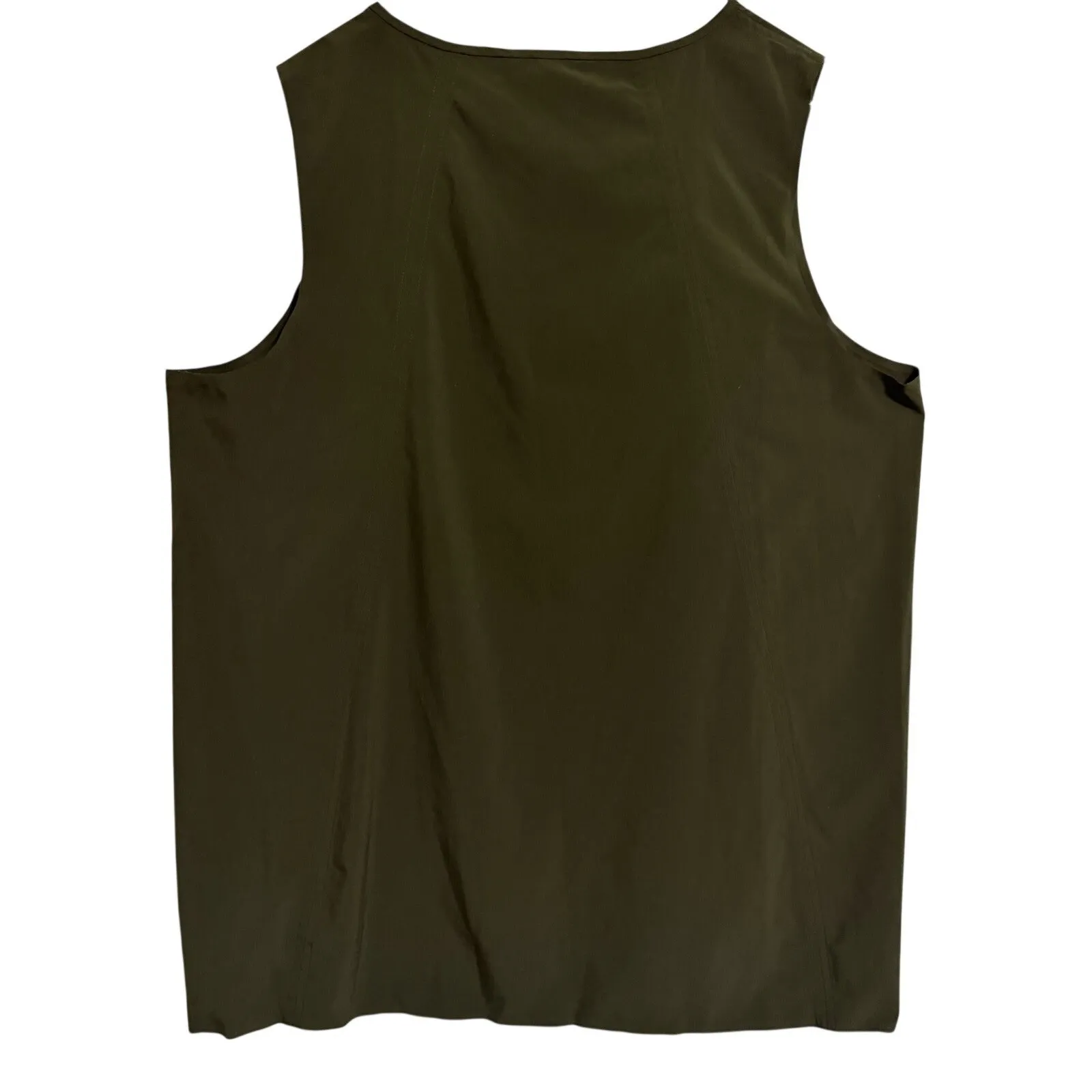 Athleta Zephyr Refined Tank Top Olive Green Sleeveless Bateau Neck XL - Image 7